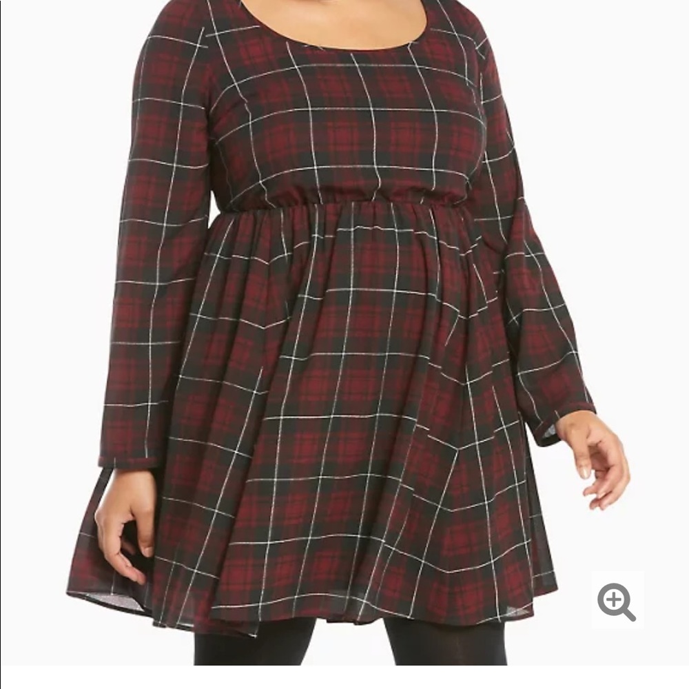 Torrid plaid crossback skater dress